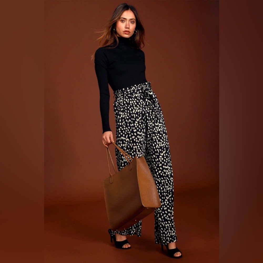 Black & White Wide Leg Pants